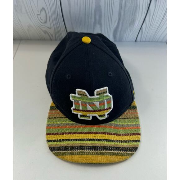 University of Notre Dame Snapback Hat 47 Forty Seven Specialty Cap Black Stripe - Picture 1 of 6